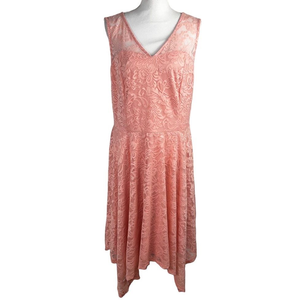 Meet Jen Pink Lace Sleeveless Dress 3XL  Stretchy Summer Comfortable